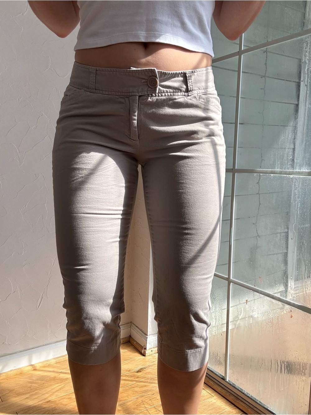 The Limited Drew Fit Y2K Cropped Capri Pants Gray Size 8